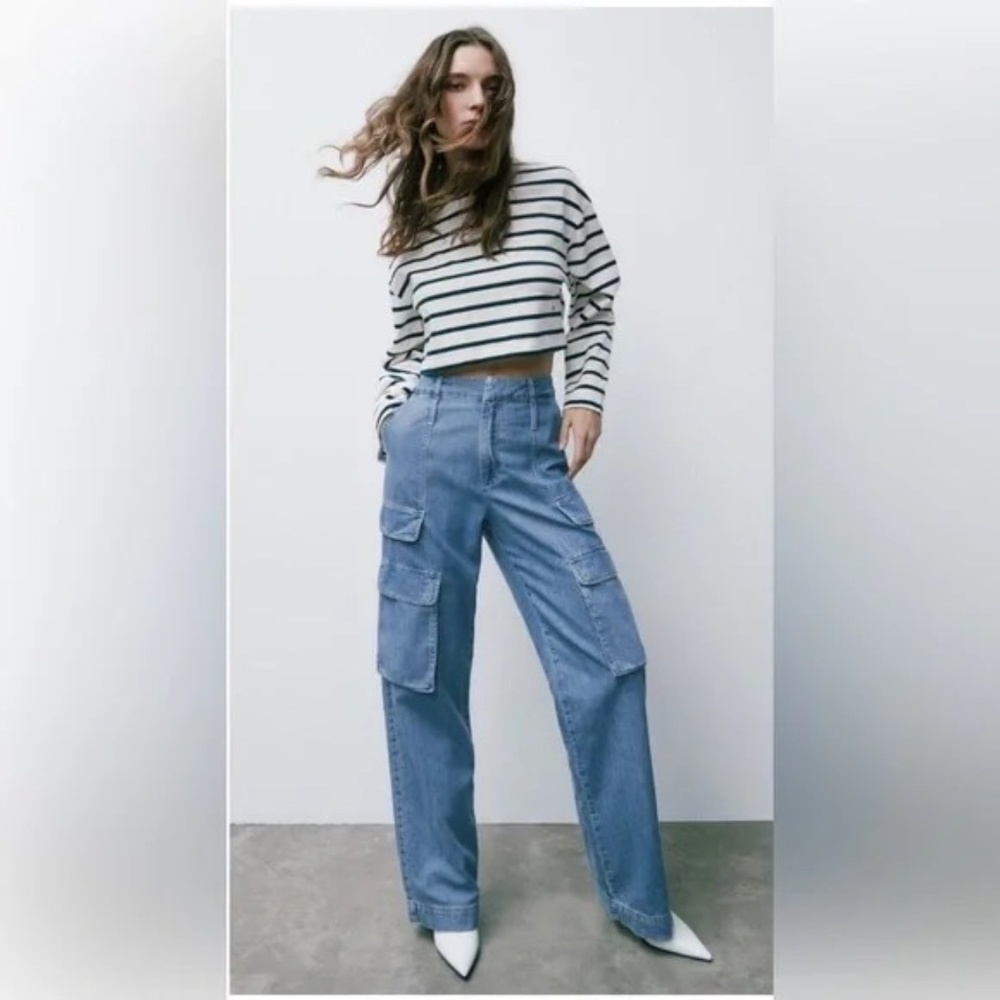 Frame Denim Jeans Relaxed Straight Cargo Jeans 26